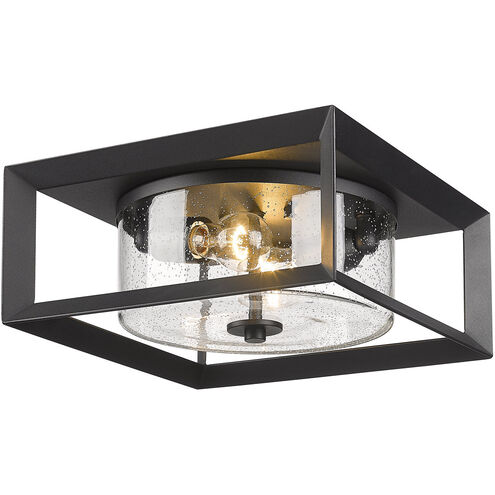 Smyth 2 Light 13 inch Natural Black Outdoor Flush Mount